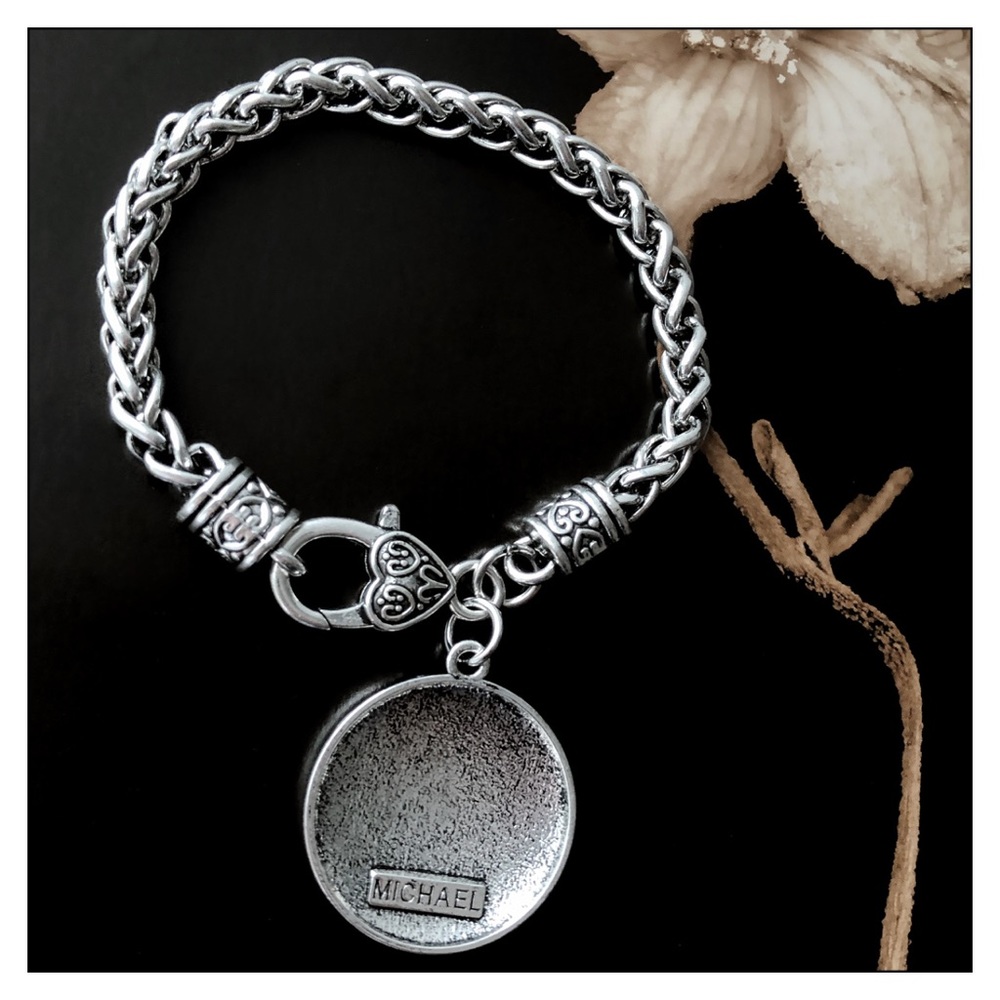 Arch Angel Michael Silver Sigil Protection Bracelet - Picture 2 of 5